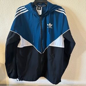 Adidas Men's Tri-Color Windbreaker Jacket Sz S